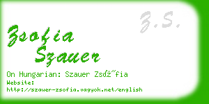 zsofia szauer business card